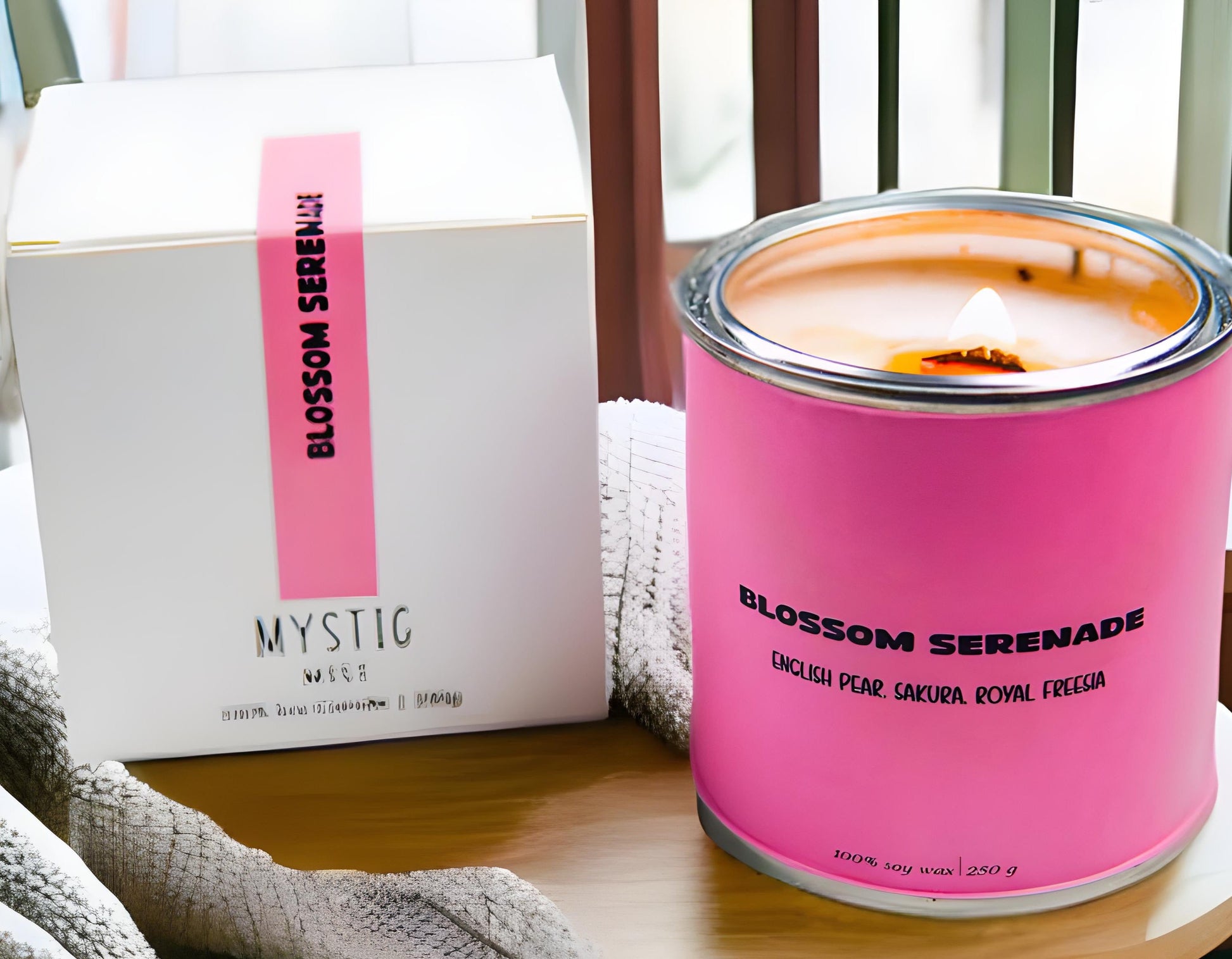 Blossom Serenade | English Pear, Sakura & Royal FreesiaNothing beats the most calming scent of Blossom Serenade floral scent candle after a tiring day. Sprinkled with gentle notes of English Pear, Sakura, and Royal FreesCANDLESEnglish Pear, Sakura & Royal FreesiaMystic Mist